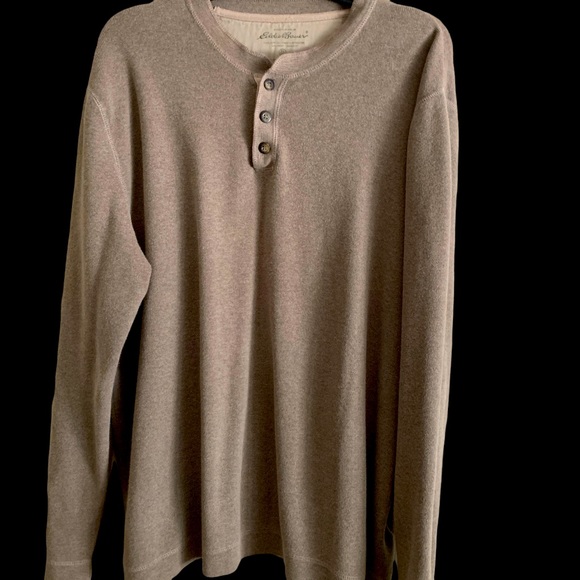 Eddie Bauer Mens Long Sleeve 3 Button Pullover Sz XL Tall